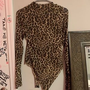 F21 CHEETAH MESH BODYSUIT